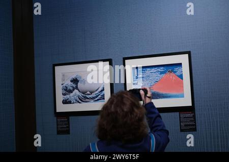 view of the Exhibition 'THE ART OF MANGA' at the COAM in Madrid, April 4, 2024 Spain Stock Photo