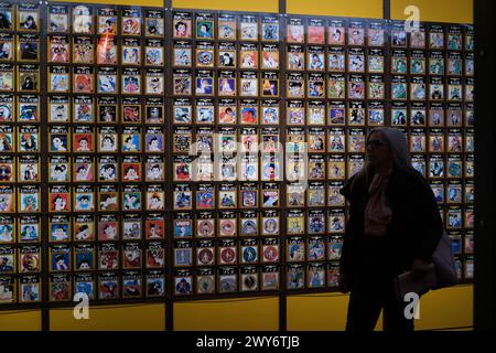 view of the Exhibition 'THE ART OF MANGA' at the COAM in Madrid, April 4, 2024 Spain Stock Photo