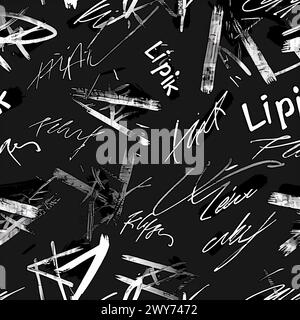 Black and white photograph of a cluster of various handwritten notes and papers. Stock Photo