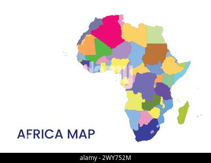 High detailed map of Africa. Outline map of Africa. Africa. Stock Vector