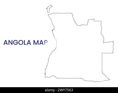 High detailed map of Angola. Outline map of Angola. Africa Stock Vector
