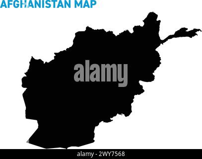 High detailed map of Afghanistan. Outline map of Afghanistan. Asia Stock Vector