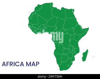 High detailed map of Africa. Outline map of Africa. Africa. Stock Vector