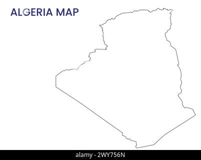 High detailed map of Algeria. Outline map of Algeria. Africa. Stock Vector