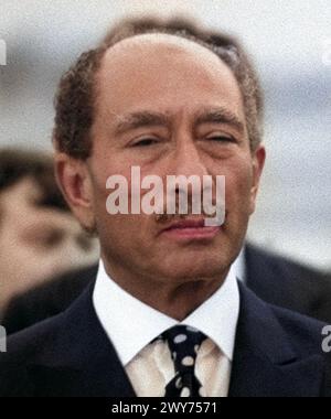 ANWAR SADAT (1918-1981) as President of Egypt in 1980 Stock Photo