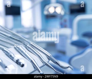 A hospital room packed with various medical equipment, including monitors, IV stands, ventilators, and surgical tools, ready to provide essential care Stock Photo