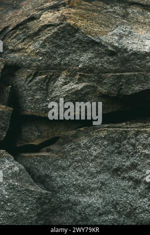 Large pile of stones. Stone rocks. Granite quarry. Abandoned industrial production. Stock Photo