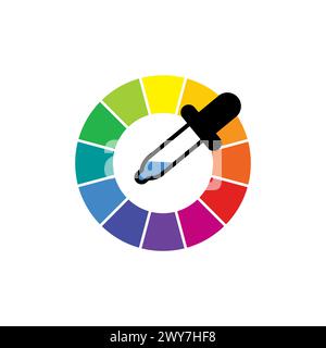 Pipette. Color picker. Color wheel. Stock Vector