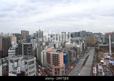 Downtown Hongō in Bunkyo City – Hongo, Bunkyo City, Tokyo, Japan – 29 February 2024 Stock Photo