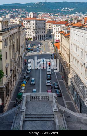 Aerial view of Piazza Carlo Goldoni in Italian town Trieste Stock Photo