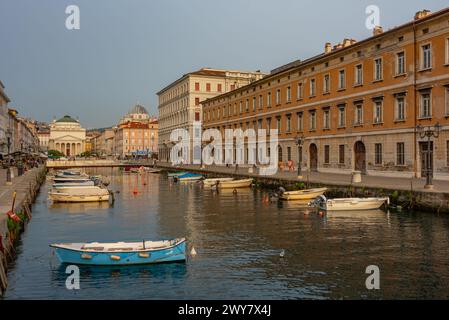Church of Sant'Antonio Nuovo at the end of Canal Grande in Italian city Trieste Stock Photo