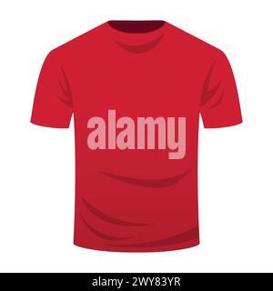 T-Shirt Mockup with Short Sleeves Isolated on Monochrome Background Stock Vector