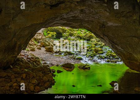 Zeljske jamy caves at Rakov Skocjan natural park in Slovenia Stock ...