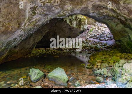 Zeljske jamy caves at Rakov Skocjan natural park in Slovenia Stock ...