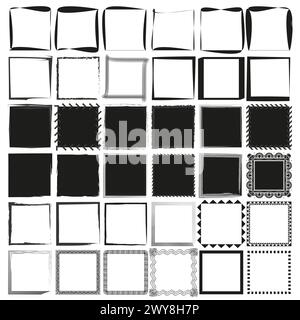 Assorted Frame Set. Various borders, artistic frames collection. Vector illustration. EPS 10. Stock Vector