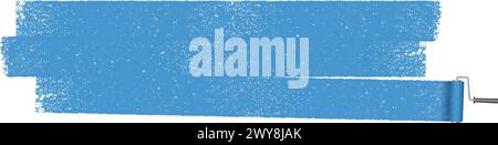 Vector Blue Roller Painting Illustration With Grunge Texture Isolated On A White Background. Stock Vector