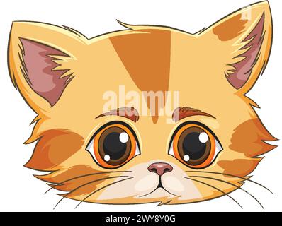 Vector graphic of a cute, orange tabby kitten face. Stock Vector