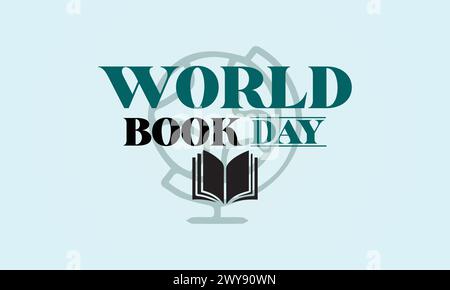 world book day unique text illustration design Stock Vector