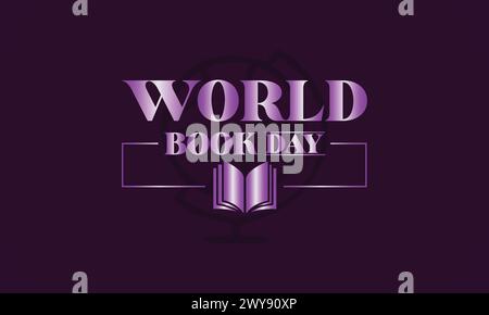 world book day unique text illustration design Stock Vector