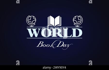 world book day unique text illustration design Stock Vector