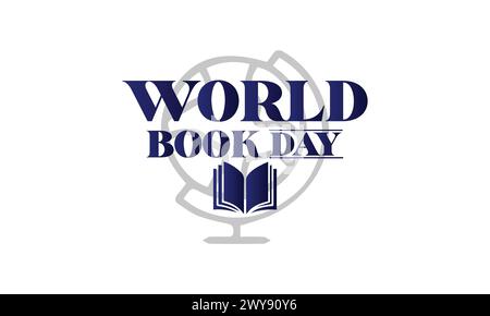 world book day unique text illustration design Stock Vector