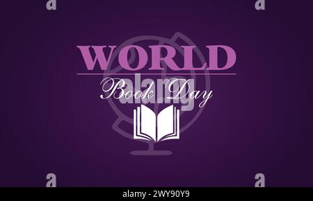 world book day unique text illustration design Stock Vector