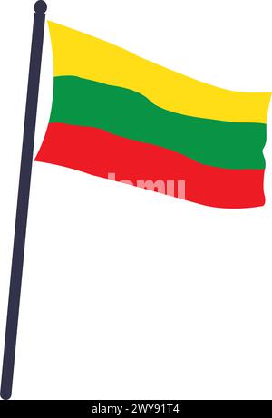 Lithuanian flag icon vector illustration symbol design Stock Vector