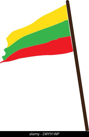 Lithuanian flag icon vector illustration symbol design Stock Vector