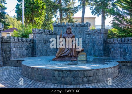 Zaqatala, Azerbaijan, September 14, 2023: Statue of Dada Qoroud in Zaqatala, Azerbaijan Stock Photo
