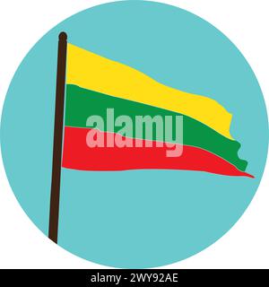 Lithuanian flag icon vector illustration symbol design Stock Vector