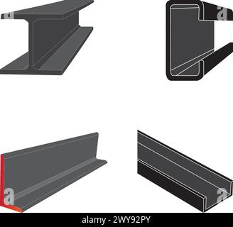 Steel product vector icon. I profile shape and long. That alloy of iron ...