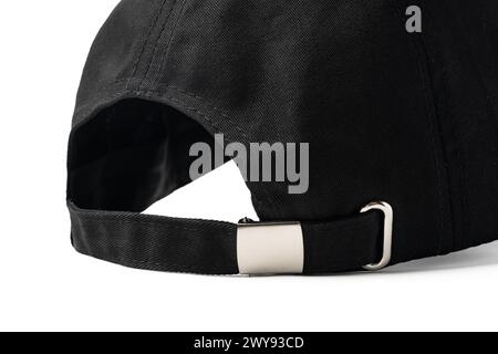 Black Baseball Cap on White Background Stock Photo
