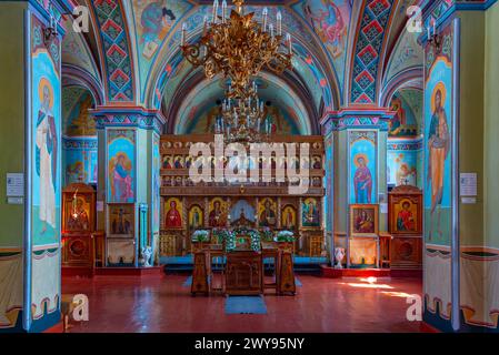 Chitcani, Moldova, August 24, 2023:  Interior of Noul Neamt Monastery near Tiraspol in Moldova Stock Photo