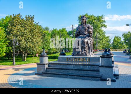 Tiraspol, Moldova, August 24, 2023: Statue of Catherine II in tiraspol, moldova Stock Photo