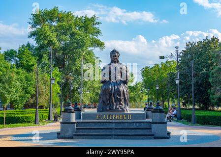 Tiraspol, Moldova, August 24, 2023: Statue of Catherine II in tiraspol, moldova Stock Photo