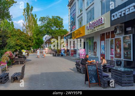 Tiraspol, Moldova, August 24, 2023: Commercial street in tiraspol, moldova Stock Photo