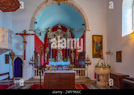 Perast, Montenegro, July 4, 2023: Interior of Church of Saint Nicholas in Perast, Montenegro Stock Photo