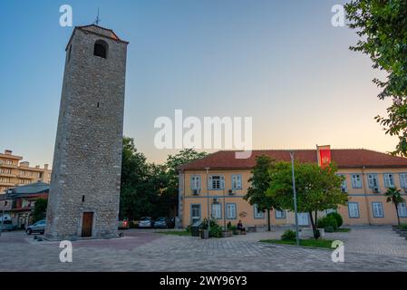 Podgorica, Montenegro, July 8, 2023: Sahat Kula Tower In Capital Of 