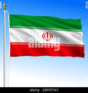 Iran, official national waving flag, asiatic country, vector illustration Stock Vector