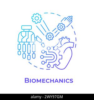 Biomechanics blue gradient concept icon Stock Vector