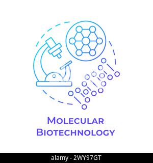 Molecular biotechnology blue gradient concept icon Stock Vector