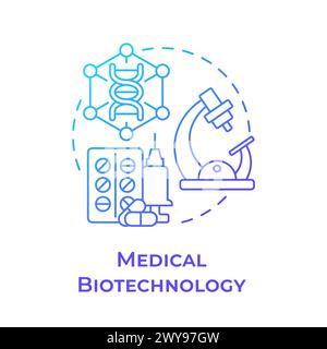 Medical biotechnology blue gradient concept icon Stock Vector