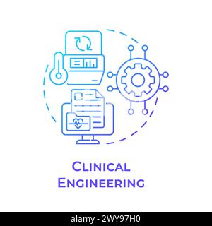 Clinical engineering blue gradient concept icon Stock Vector