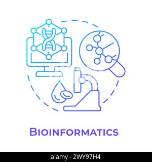 Bioinformatics blue gradient concept icon Stock Vector