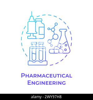 Pharmaceutical engineering blue gradient concept icon Stock Vector