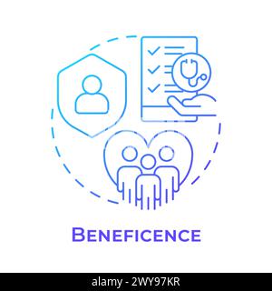 Beneficence blue gradient concept icon Stock Vector