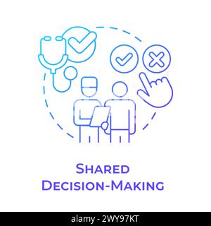 Shared decision-making blue gradient concept icon Stock Vector