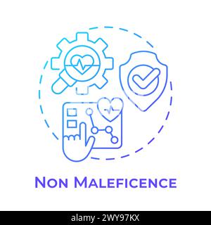 Non maleficence blue gradient concept icon Stock Vector