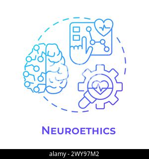 Neuroethics blue gradient concept icon Stock Vector