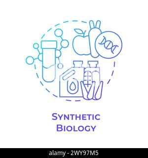 Synthetic biology blue gradient concept icon Stock Vector